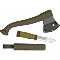 Набор Morakniv Outdoor Kit MG, нож Morakniv 2000 сталь Sandvik 12C27, цвет зеленый + топор купить в Курске