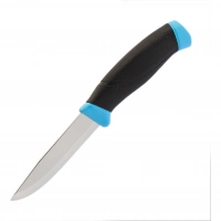 Нож с фиксированным лезвием Morakniv Companion Blue, сталь Sandvik 12С27, рукоять пластик/резина, голубой купить в Курске