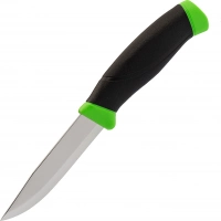 Нож с фиксированным лезвием Morakniv Companion Green, сталь Sandvik 12C27, рукоять пластик/резина, зеленый купить в Курске