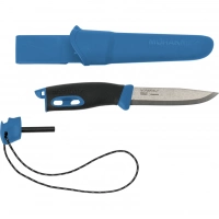 Нож с фиксированным лезвием Morakniv Companion Spark (S) Blue, сталь Sandvik 12C27, рукоять резина/пластик купить в Курске