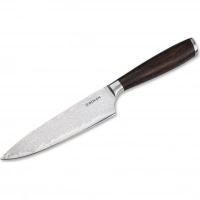 Поварской кухонный шеф нож Boker Meisterklinge Damast Chef’s Knife Small, сталь дамаск, рукоять дуб купить в Курске