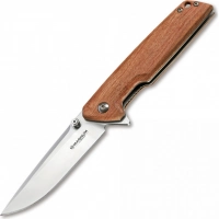 Складной нож Magnum Straight Brother Wood — Boker 01MB723, сталь 440A Satin, рукоять дерево, коричневый купить в Курске