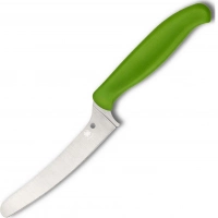 Универсальный кухонный нож Spyderco Z-Cut Offset Kitchen Green, сталь CTS™ — BD1 Alloy, рукоять зеленый полипропилен купить в Курске