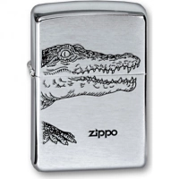 Зажигалка ZIPPO Alligator, с покрытием Brushed Chrome, латунь/сталь, серебристая, матовая, 36x12x56 купить в Курске