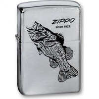 Зажигалка ZIPPO Black Bass Brushed Chrome, латунь с никеле-хром. покрыт., серебр., матов., 36х56х12мм купить в Курске