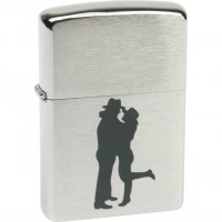 Зажигалка ZIPPO Cowboy Couple Brushed Chrome, латунь, ник.-хром. покр., серебр., матов., 36х56х12 мм купить в Курске