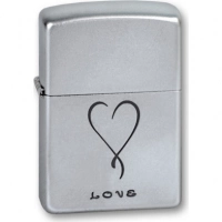 Зажигалка ZIPPO Love Satin Chrome, латунь с никеле-хромовым покрыт., серебр., матовая, 36х56х12 мм купить в Курске