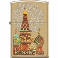 Зажигалка ZIPPO Россия с покрытием High Polish Brass купить в Курске